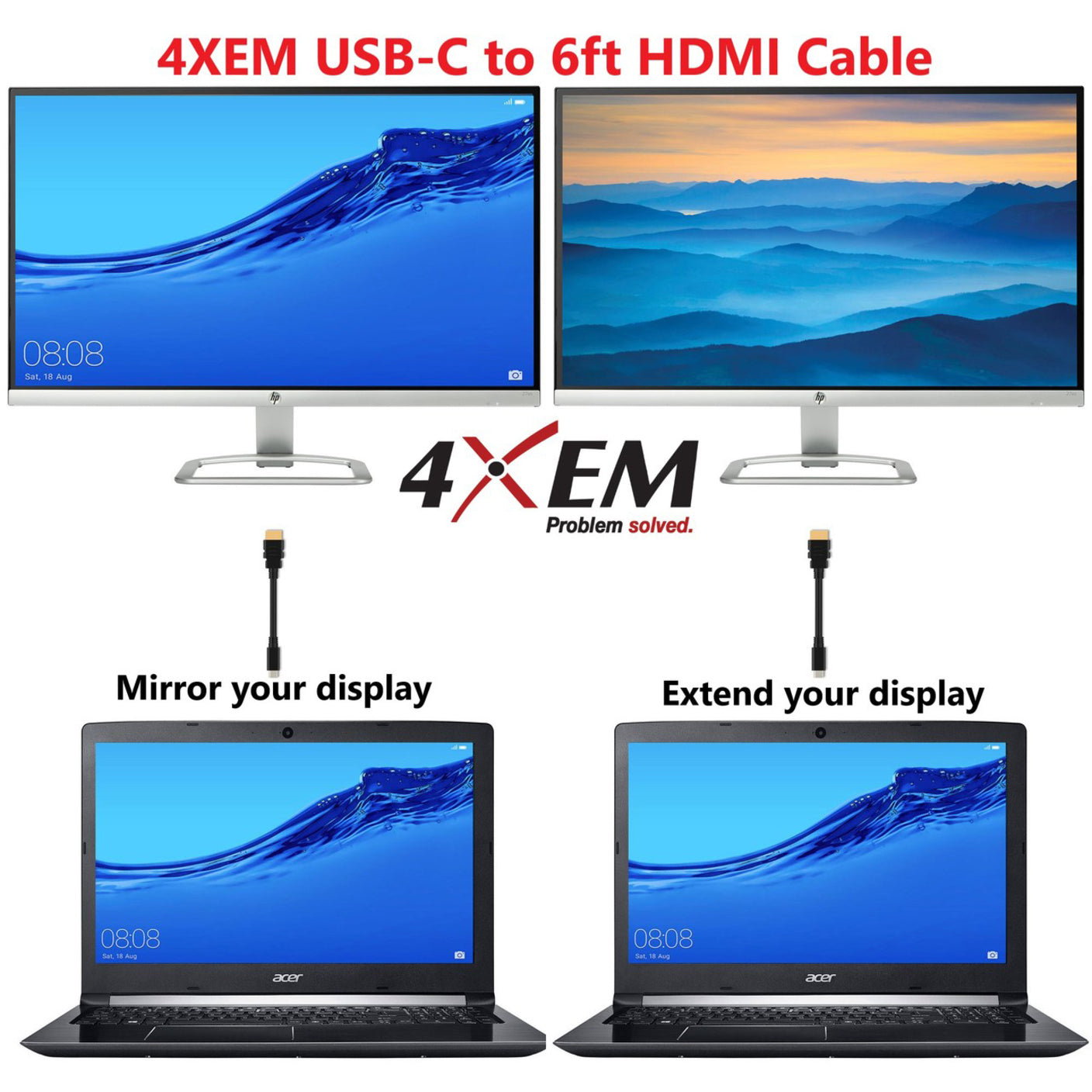 4XEM USB-C to HDMI Cable