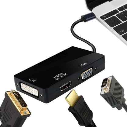 4XEM 3 in 1 USB Type C Hub To HDMI DVI VGA Adapter