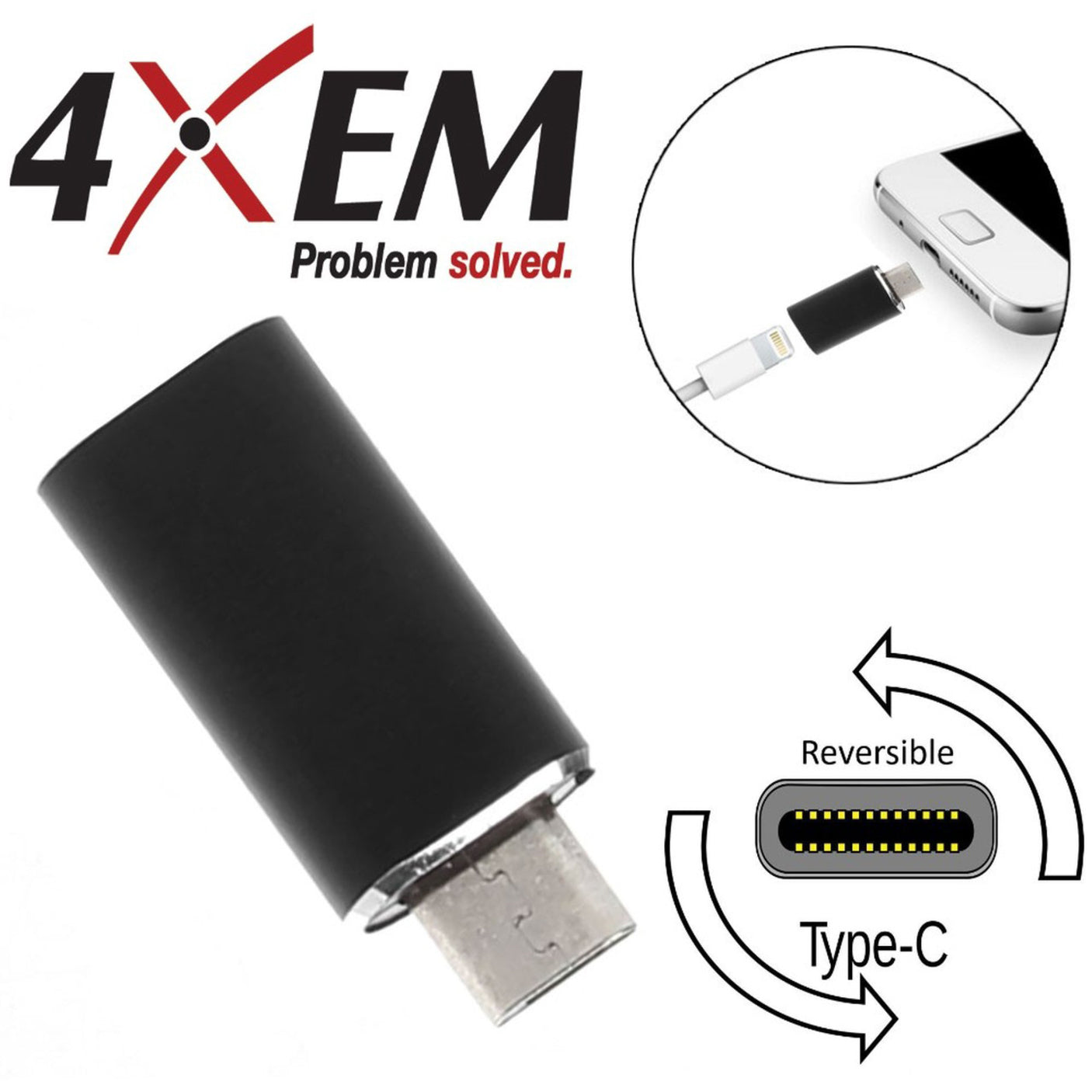 4XEM USB-C MALE TO 8 PIN FEMALE