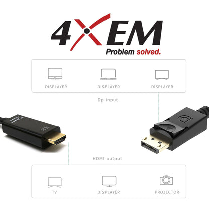 4XEM 4K Displayport to HDMI Cable 6ft