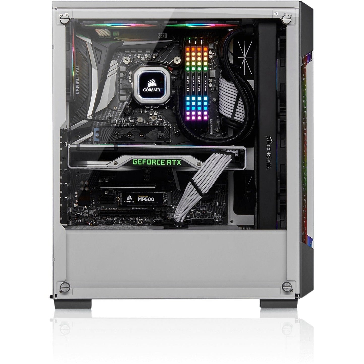 Corsair iCUE 220T RGB Airflow Tempered Glass Mid-Tower Smart Case - White