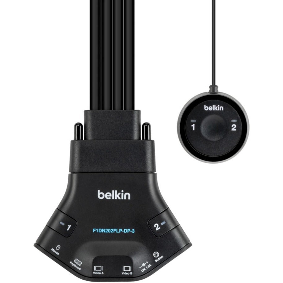 Belkin Secure 2-Port Flip DP-to-DP Dual Head KVM with Digital Audio PP 3.0