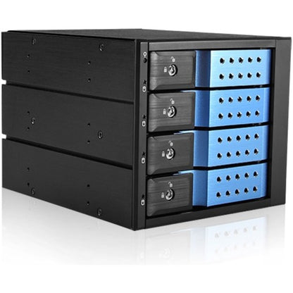 iStarUSA BPN-DE340HD Drive Enclosure for 5.25" - Serial ATA/600 Host Interface Internal - Black Blue