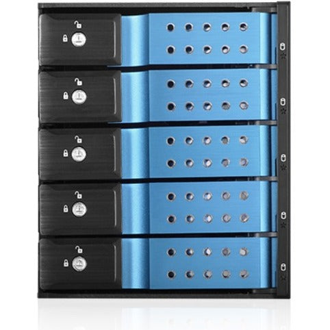 iStarUSA BPN-DE350HD Drive Enclosure for 5.25" - Serial ATA/600 Host Interface Internal - Black Blue