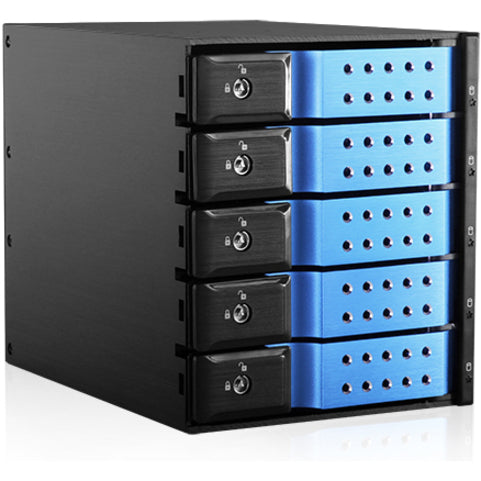 iStarUSA BPN-DE350HD Drive Enclosure for 5.25" - Serial ATA/600 Host Interface Internal - Black Blue