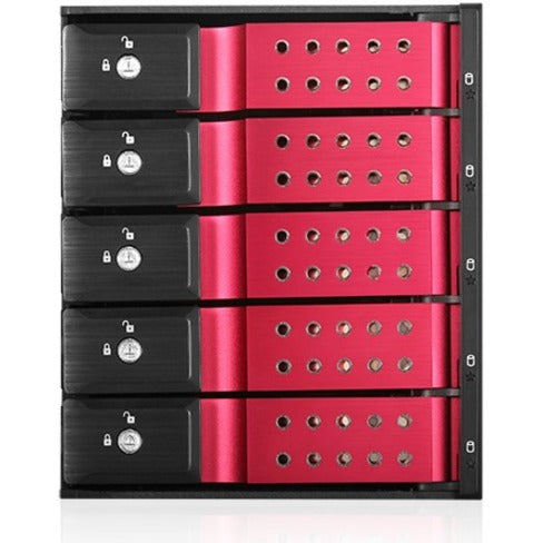 iStarUSA BPN-DE350HD Drive Enclosure for 5.25" - Serial ATA/600 Host Interface Internal - Black Red