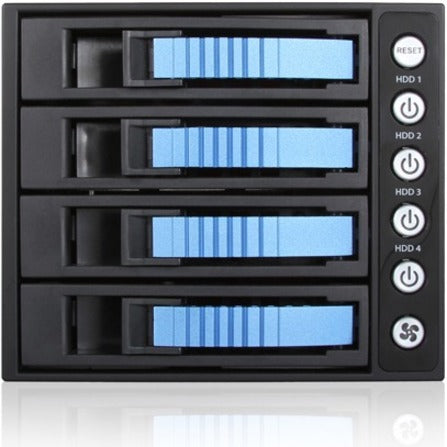 iStarUSA BPU-340HD Drive Enclosure for 5.25" - Serial ATA/600 Host Interface Internal - Black Blue