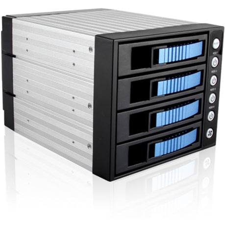 iStarUSA BPU-340HD Drive Enclosure for 5.25" - Serial ATA/600 Host Interface Internal - Black Blue