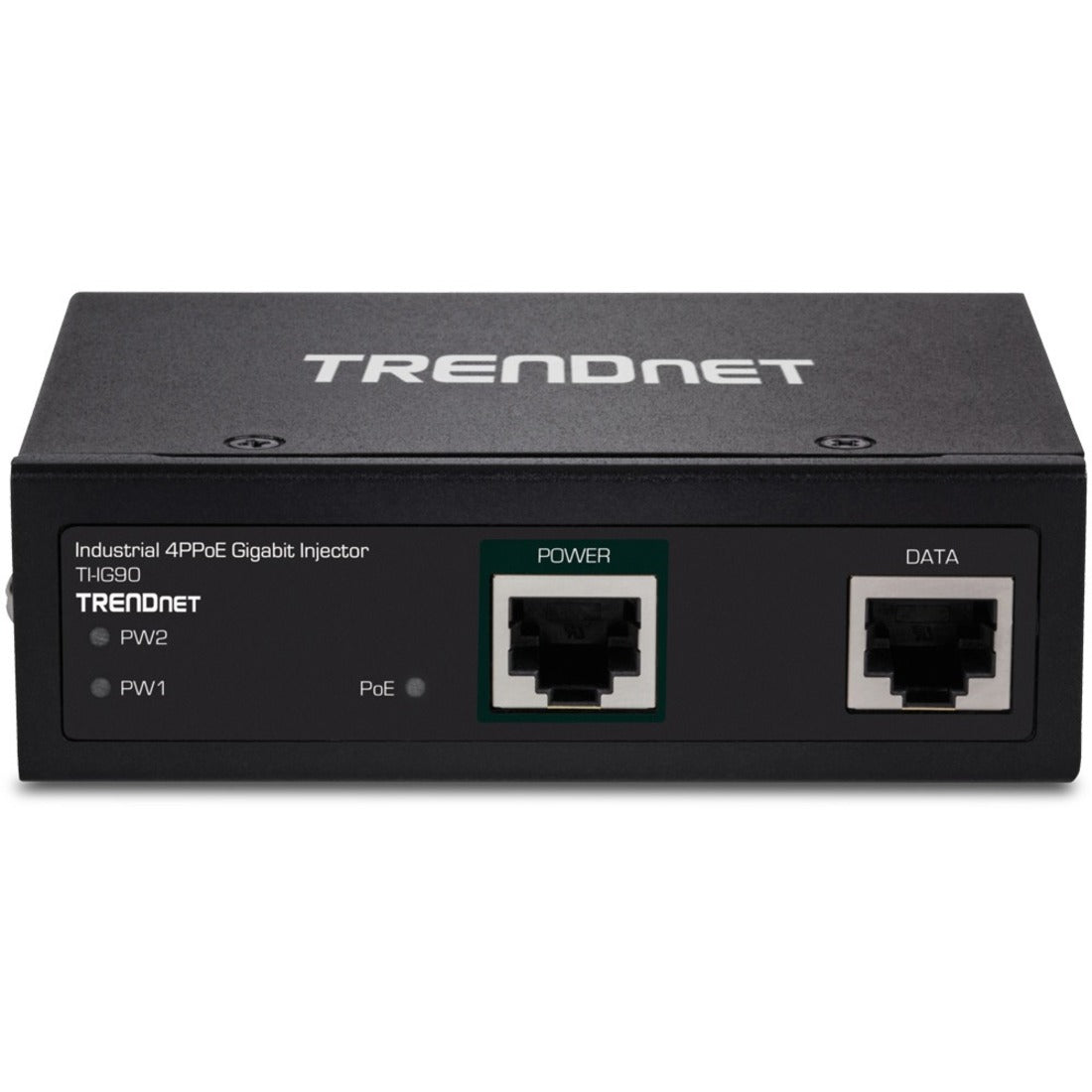 TRENDnet Hardened Industrial 90W Gigabit 4Ppoe Injector4-Pair Power Over Ethernet Poe(15.4W) Poe+(30W) 4Ppoe(90W)Power IP30 DIN-Rail/Wall Mount Included 4-Pair Poe Up to 100M (328 ft.)TI-IG90