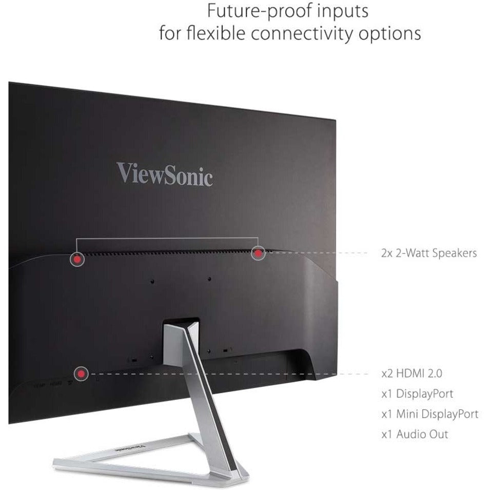 ViewSonic VX3276-4K-MHD 32 Inch 4K UHD Monitor with Ultra-Thin Bezels HDR10 HDMI and DisplayPort for Home and Office
