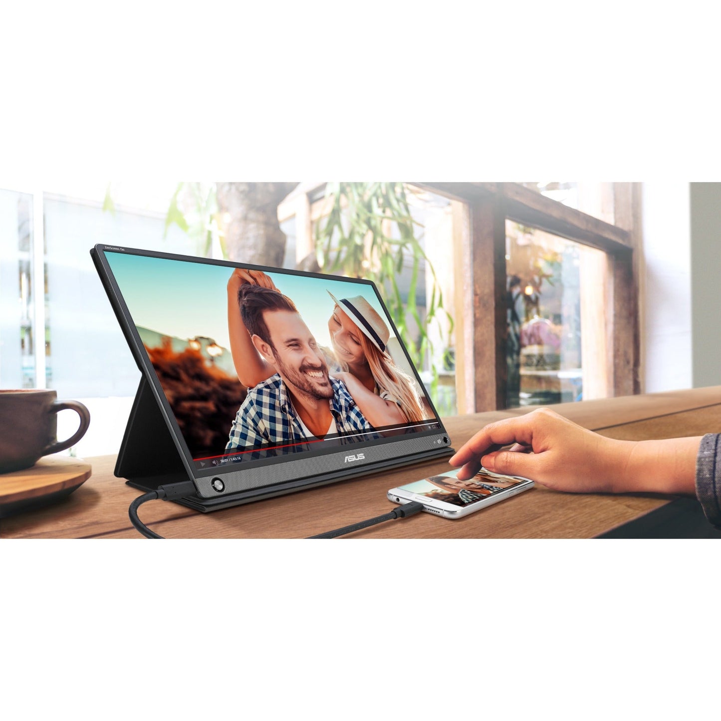 Asus ZenScreen GO MB16AHP 15.6" Full HD LCD Monitor - 16:9 - Black Gray