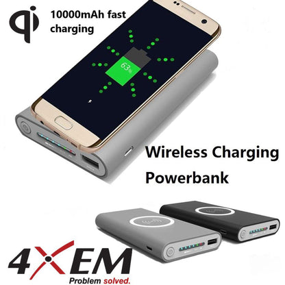 4XEM Fast Wireless Charging Power Bank Black