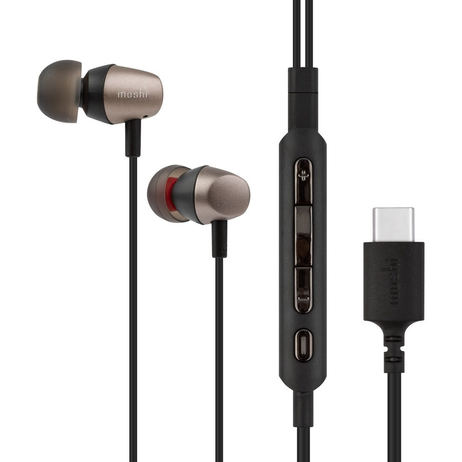 Moshi Mythro C USB Type-C Earphones Built-in DAC 4-button Control with Mic Hybrid Injection Earbuds (Three Sizes)