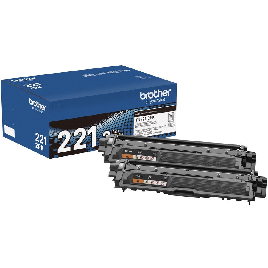 Brother TN221 Original Standard Yield Laser Toner Cartridge - Twin-pack - Black - 2 / Box