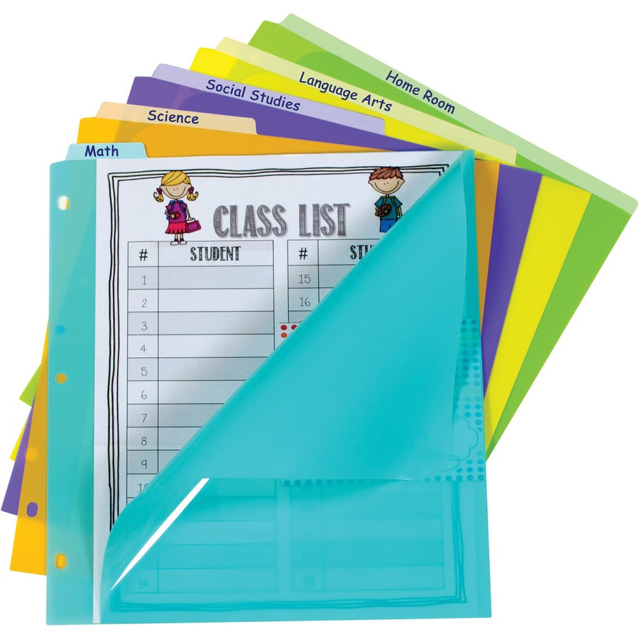 C-Line Bright Pocket Vertical Tab Index Dividers