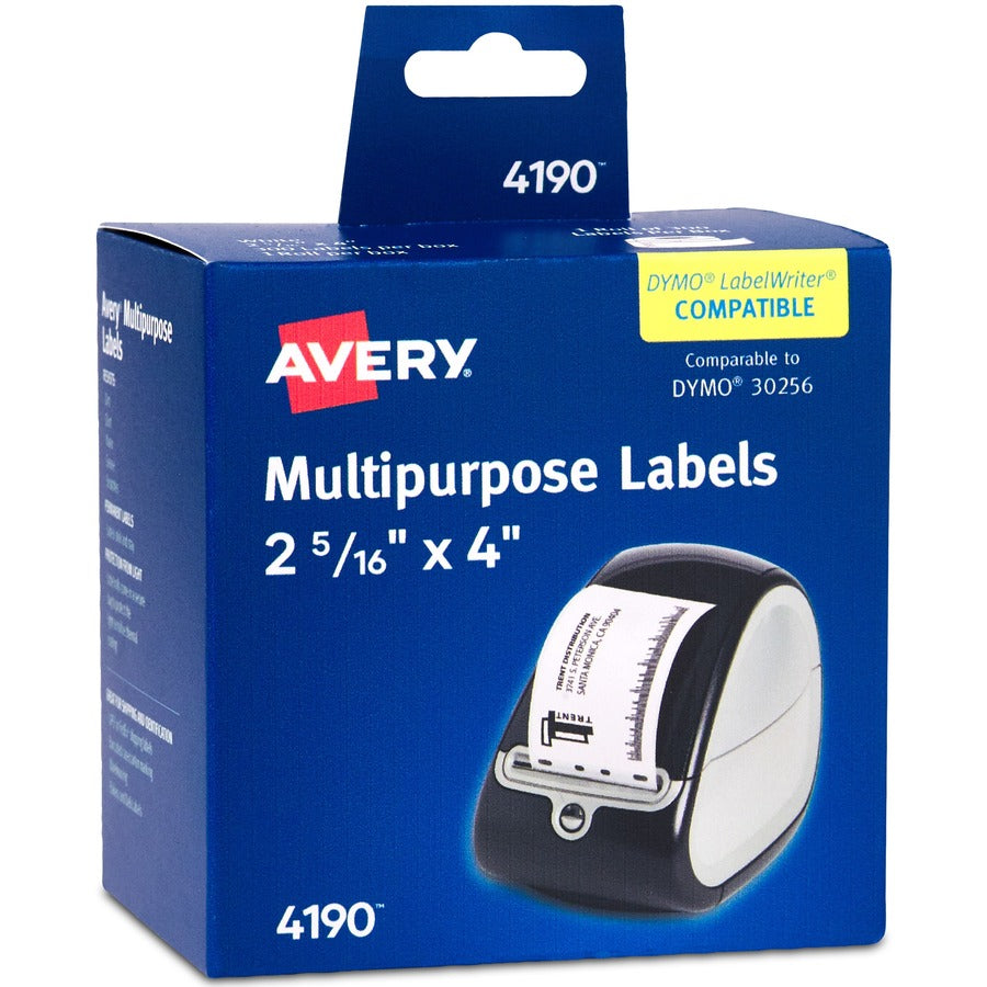 Avery&reg; Direct Thermal Roll Labels 2-5/16" x 4"  White 300 Shipping Labels Per Roll 1 Roll (4190)