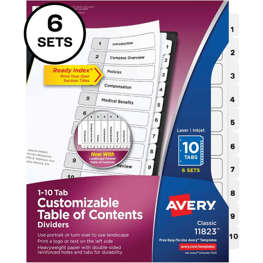 Avery&reg; Ready Index 10-tab Custom TOC Dividers