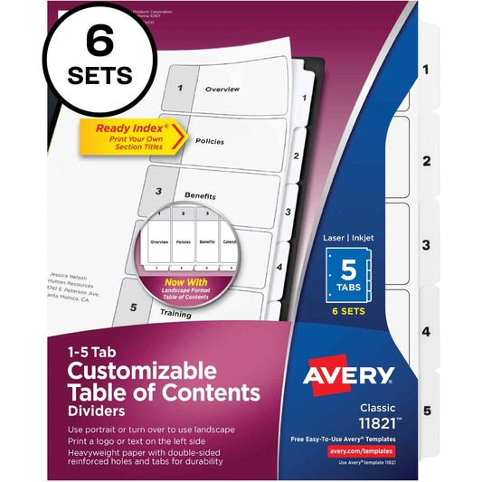 Avery&reg; Classification Folder 5-tab TOC Dividers