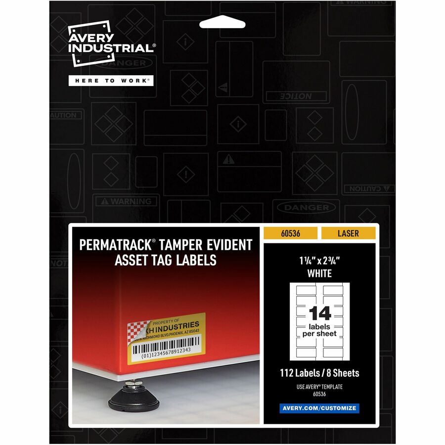 Avery&reg; PermaTrack Tamper-Evident Asset Tag Labels