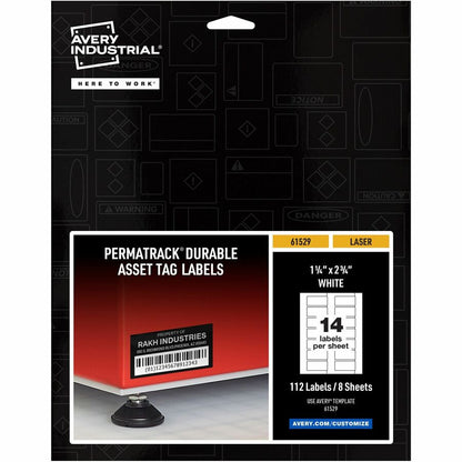 Avery&reg; PermaTrack Durable White Asset Tag Labels 1-1/4" x 2-3/4"  112 Asset Tags