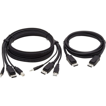 Tripp Lite Dual DisplayPort KVM Cable Kit DP USB 3.5 mm Audio (3xM/3xM) + DP (M/M) 4K 4:4:4 6 ft. (1.83 m) Black