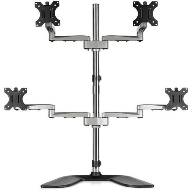 StarTech.com Quad Monitor Stand Desktop VESA 4 Monitor Arm up to 32" (17.6lb/8kg) Screens Ergonomic Articulating Pole Mount Adjustable