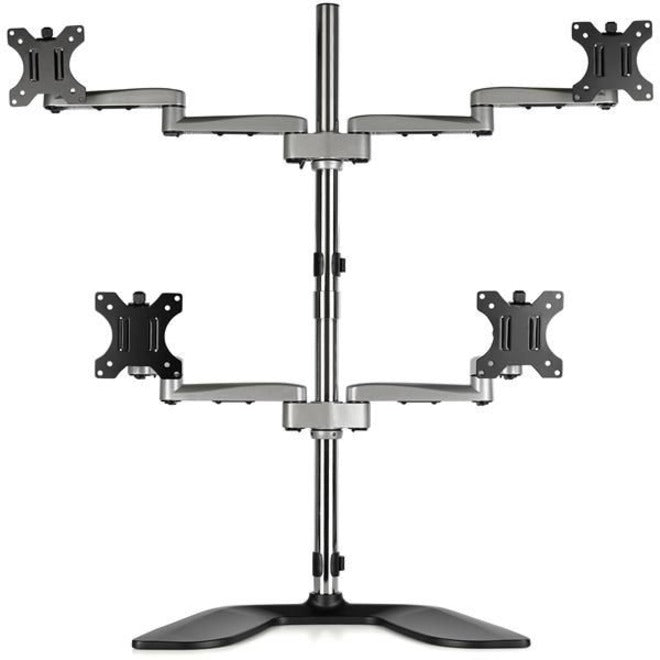 StarTech.com Quad Monitor Stand Desktop VESA 4 Monitor Arm up to 32" (17.6lb/8kg) Screens Ergonomic Articulating Pole Mount Adjustable