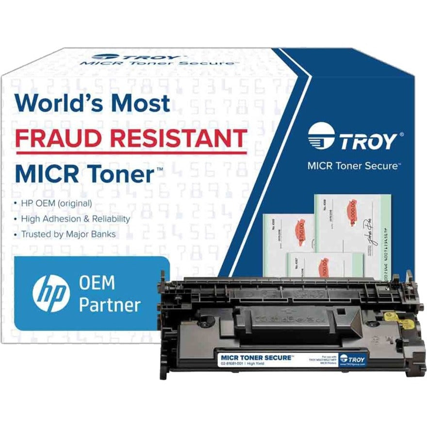 Troy Toner Secure Original MICR High Yield Laser Toner Cartridge - Alternative for Troy HP 89X (CF289X) - Black - 1 Pack