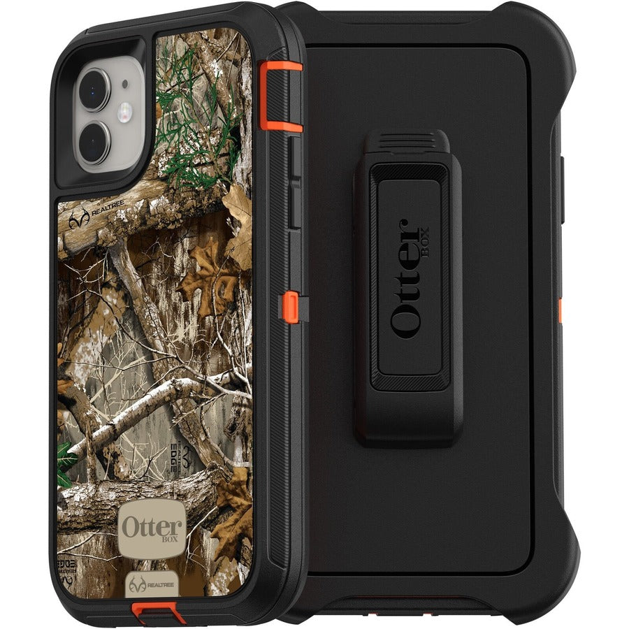 OtterBox Defender Rugged Carrying Case (Holster) Apple iPhone 11 Smartphone - RealTree Blaze Edge (Camo Graphic)