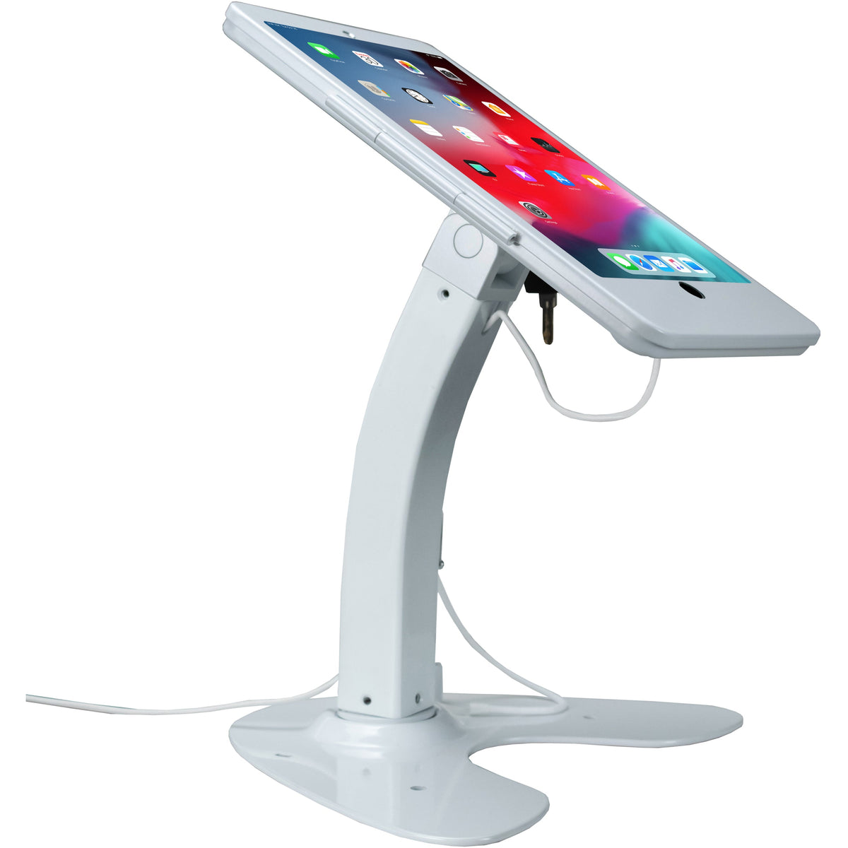 CTA Digital Desk Mount for iPad Air iPad Pro Card Reader - White