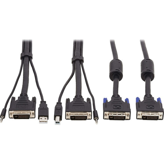 Tripp Lite Dual DVI KVM Cable Kit DVI USB 3.5 mm Audio (3xM/3xM) + DVI (M/M) 10 ft. (3.05 m)