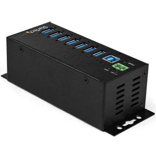 StarTech.com 7 Port USB Hub w/ Power Adapter - Metal Industrial USB 3.0 Data Hub - Din Rail Wall & Desk Mountable USB 3.2 Gen 1 5Gbps Hub