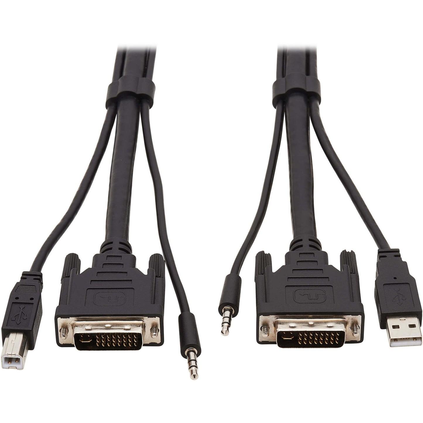 Tripp Lite DVI KVM Cable Kit 3 in 1 DVI USB 3.5 mm Audio (3xM/3xM) 6 ft. (1.83 m)