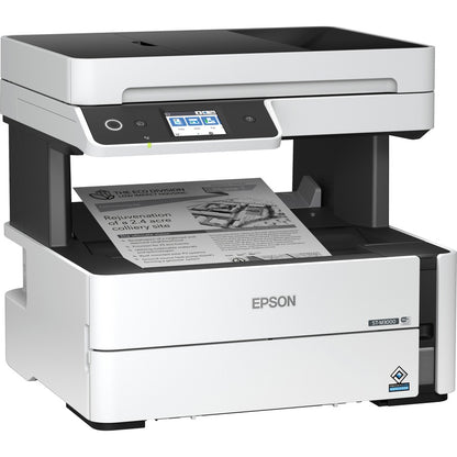 Epson WorkForce ST-M3000 Monochrome Multifunction Supertank Printer. Cartridge Free MFP with ADF & Fax Inkjet copier/Fax/Scanner-1200x2400 dpi Print-Automatic Duplex Print-1200 dpi Optical Scan-20 ppm-Up to 23k pages of ink-Wireless LAN