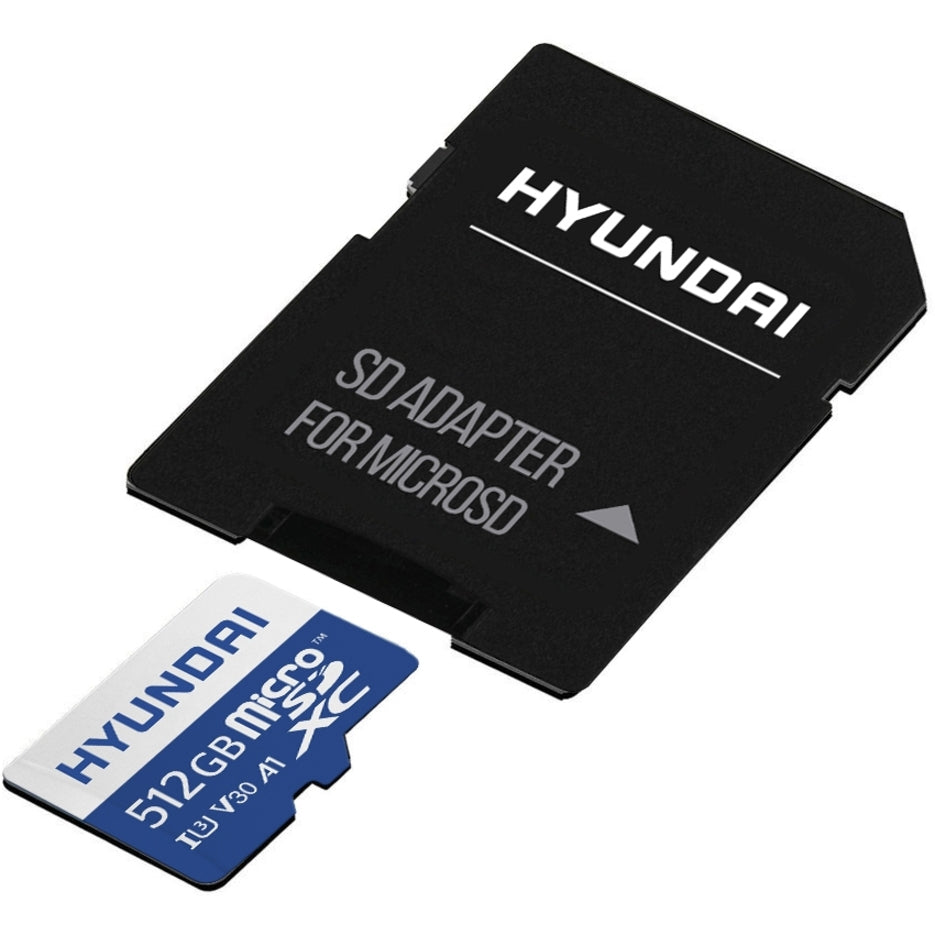 Hyundai 512GB microSDXC UHS-1 Memory Card with Adapter 95MB/s (U3) 4K Video Ultra HD A1 V30
