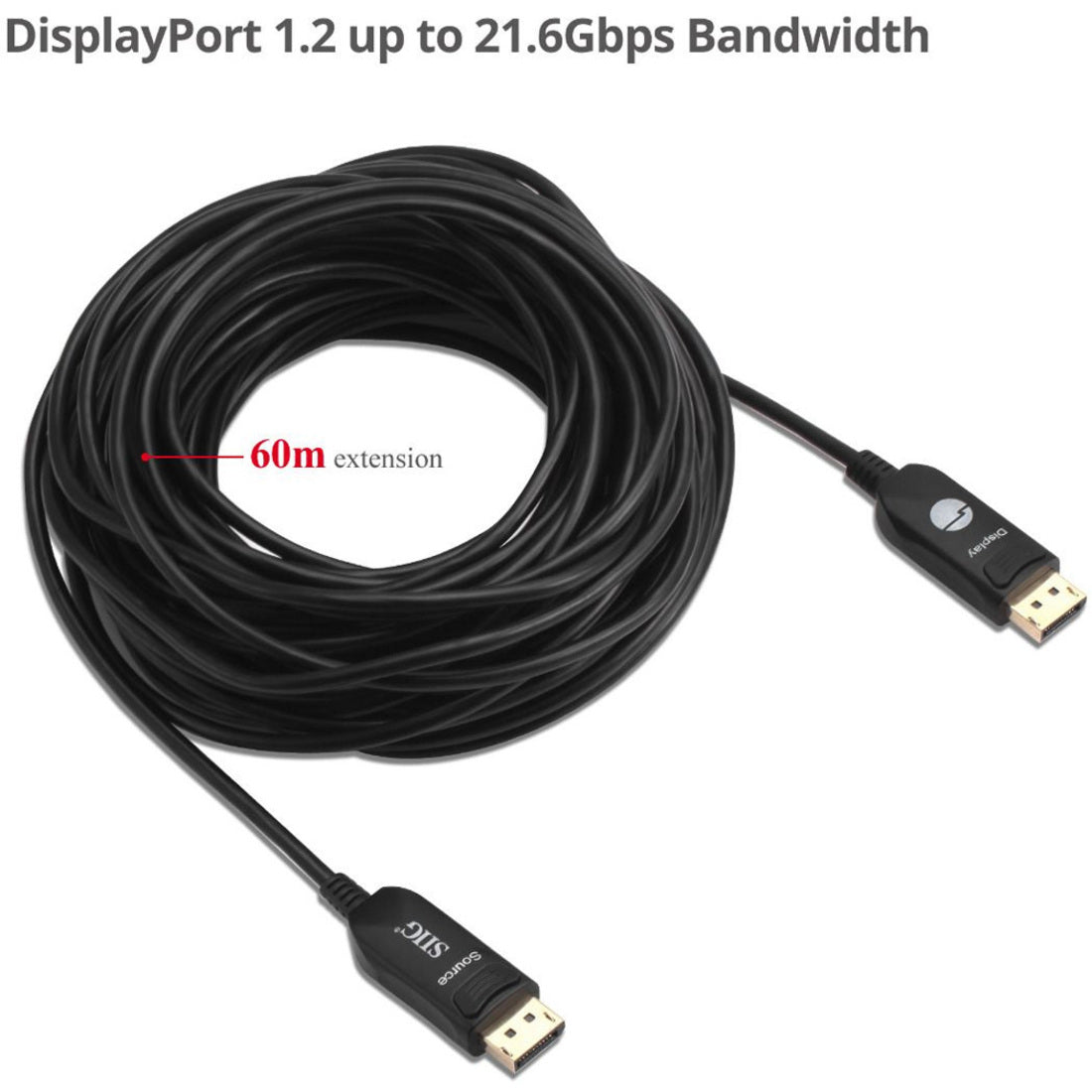 SIIG 4K DisplayPort 1.2 AOC Cable - 60M