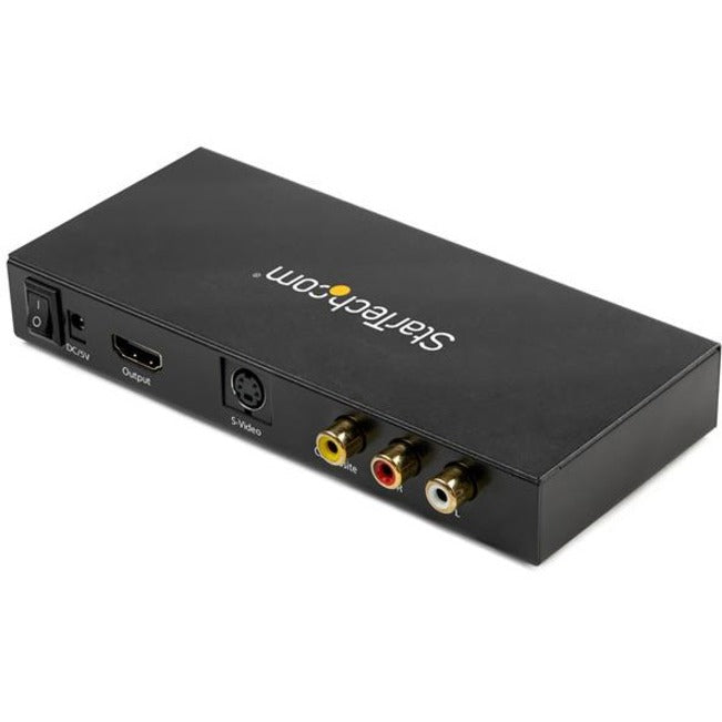 StarTech.com S-Video or Composite to HDMI Converter with Audio - 720p - NTSC & PAL - Analog to HDMI Upscaler - Mac & Windows (VID2HDCON2)