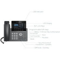 Grandstream GRP2615 IP Phone - Corded - Corded/Cordless - Wi-Fi Bluetooth - Desktop Wall Mountable