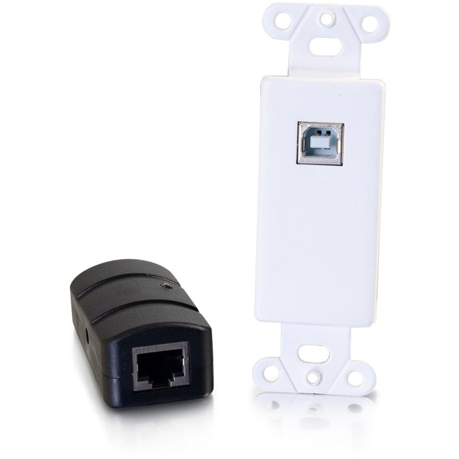 C2G USB 2.0 Cat6 Extender 150ft Decorator Wall Plate Transceiver to Box Receiver-TAA