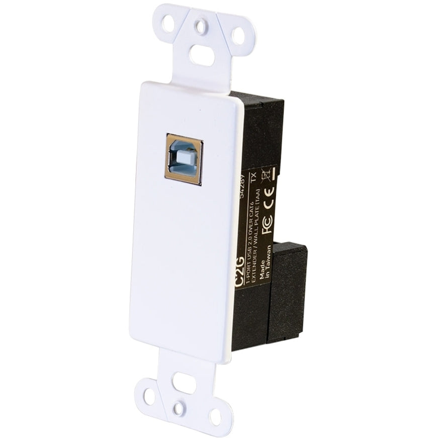 C2G USB 2.0 Cat6 Extender 150ft Decorator Wall Plate Transceiver to Box Receiver-TAA