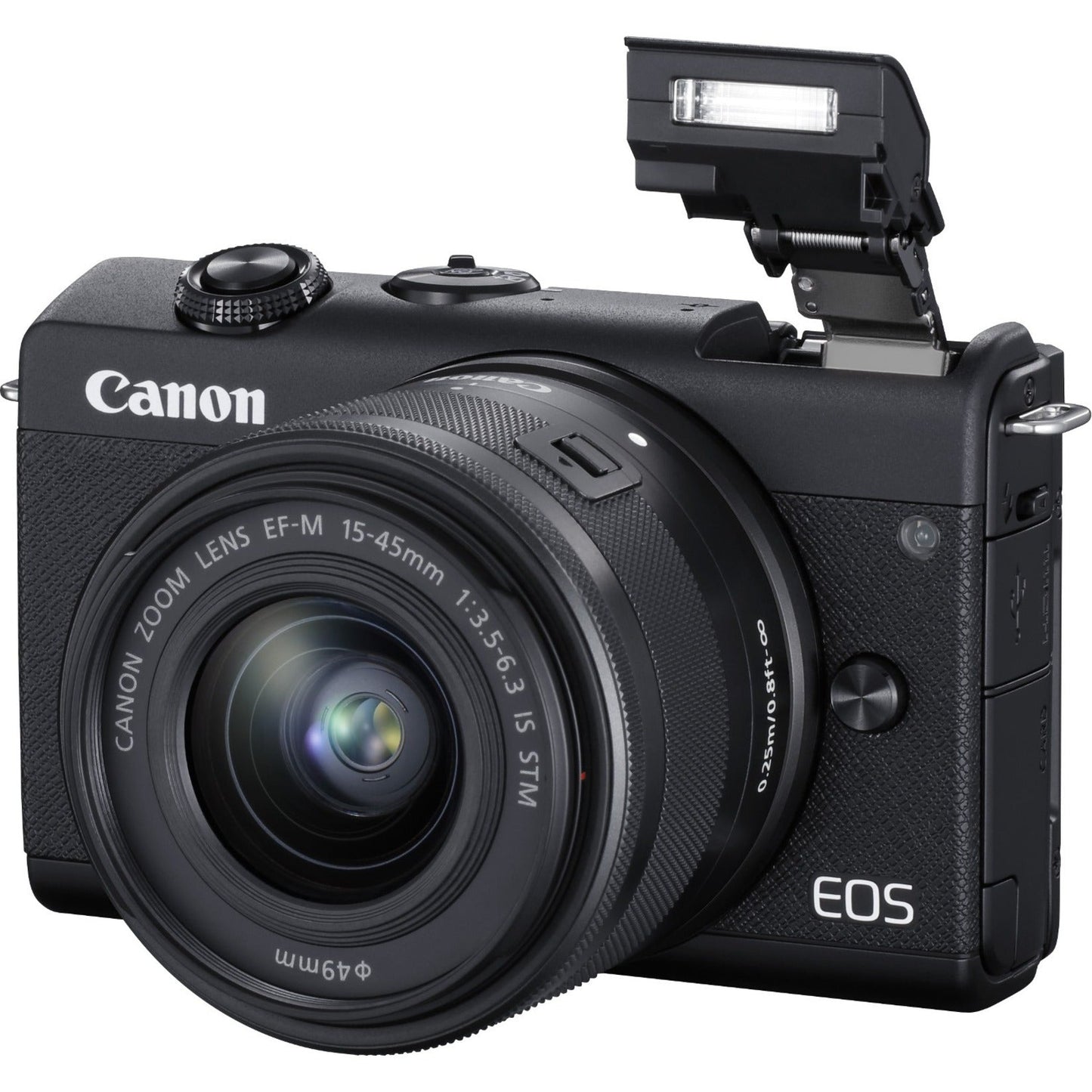 Canon EOS M200 24.1 Megapixel Mirrorless Camera with Lens - 0.59" - 1.77" - Black