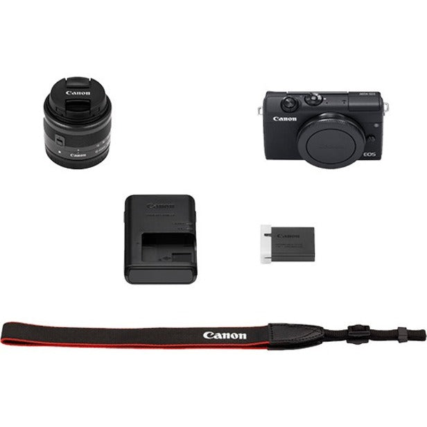 Canon EOS M200 24.1 Megapixel Mirrorless Camera with Lens - 0.59" - 1.77" - Black