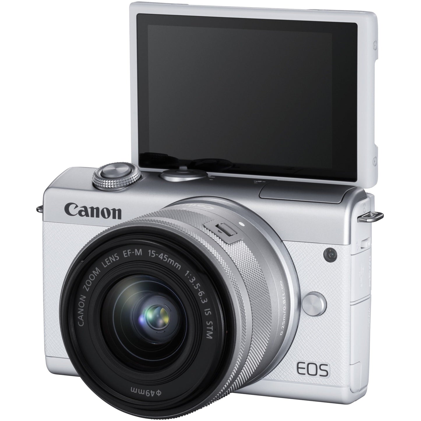 Canon EOS M200 24.1 Megapixel Mirrorless Camera with Lens - 0.59" - 1.77" - White