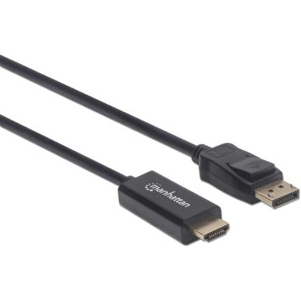 Manhattan DisplayPort 1.2 to HDMI Cable 4K@60Hz 1m Male to Male DP With Latch Black Not Bi-Directional Three Year Warranty Polybag