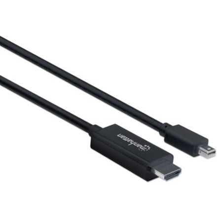 Manhattan Mini DisplayPort 1.1 to HDMI Cable 1080p@60Hz 1.8m Male to Male Black Three Year Warranty Polybag