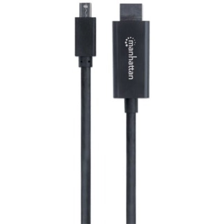 Manhattan Mini DisplayPort 1.1 to HDMI Cable 1080p@60Hz 1.8m Male to Male Black Three Year Warranty Polybag