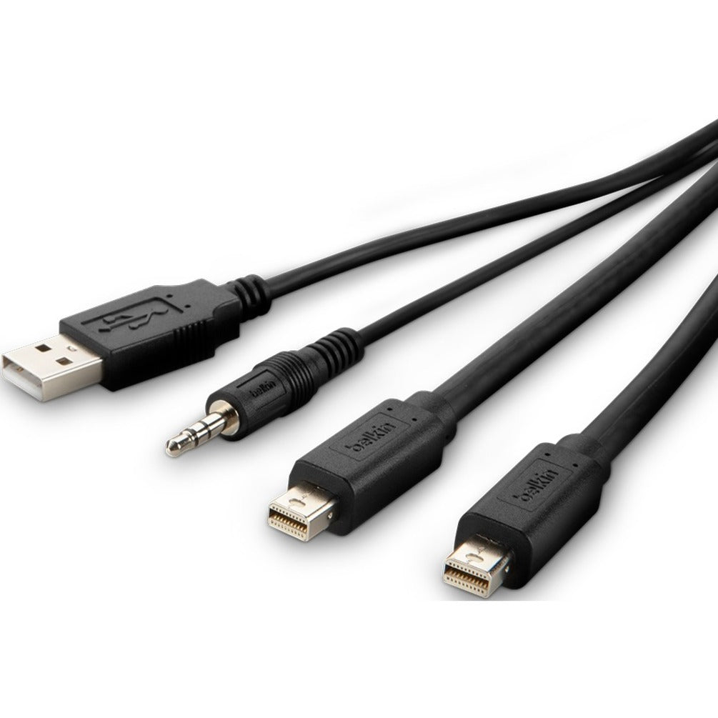 Belkin Dual MiniDP to DP + USB A/B + Audio Passive Combo KVM Cable