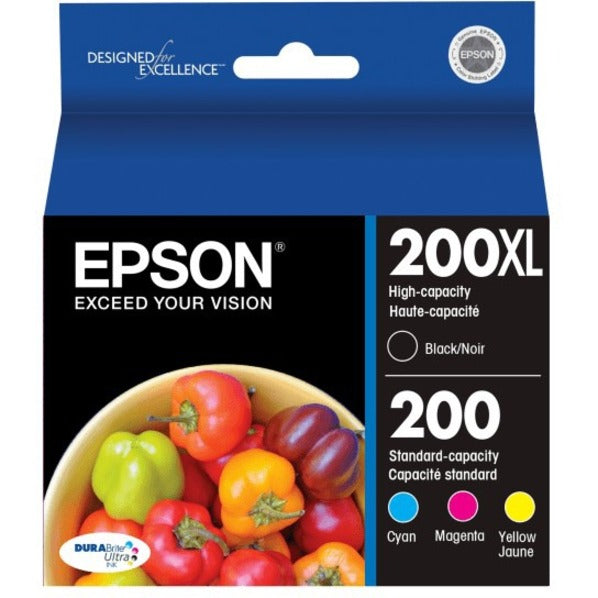 Epson DURABrite 200XL/200 (T200XL-BCS) Original High Yield Inkjet Ink Cartridge - Multi-pack - Black Cyan Magenta Yellow - 1 Each