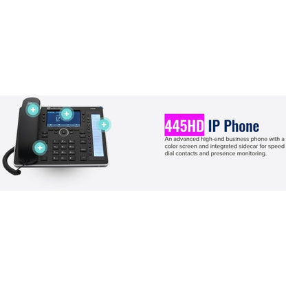 AudioCodes 445HD IP Phone - Corded - Corded - Black