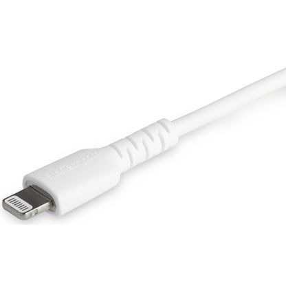 StarTech.com 6 foot/2m Durable White USB-C to Lightning Cable Rugged Heavy Duty Charging/Sync Cable for Apple iPhone/iPad MFi Certified
